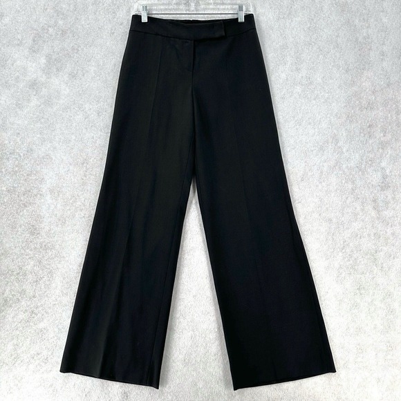 ESCADA Black Wide Leg Dress Pants Womens 38 US 6 100% Wool‎ Flare Trouser